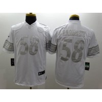 Nike Pittsburgh Steelers #58 Jack Lambert White Men's Stitched NFL Limited Platinum Jersey
