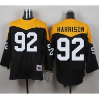 Mitchell And Ness 1967 Pittsburgh Steelers #92 James Harrison Black/Yelllow Throwback Men's Stitched NFL Jersey