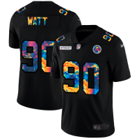 Pittsburgh Pittsburgh Steelers #90 T.J. Watt Men's Nike Multi-Color Black 2020 NFL Crucial Catch Vapor Untouchable Limited Jersey