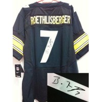 Nike Pittsburgh Steelers #7 Ben Roethlisberger Black Team Color Men's Stitched NFL Elite Autographed Jersey