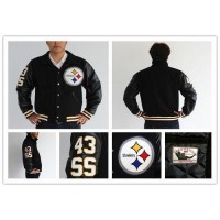 Mitchell And Ness NFL Pittsburgh Pittsburgh Steelers #43 Troy Polamalu Authentic Wool Jacket