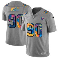 Pittsburgh Pittsburgh Steelers #90 T.J. Watt Men's Nike Multi-Color 2020 NFL Crucial Catch NFL Jersey Greyheather