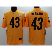 Nike Pittsburgh Steelers #43 Troy Polamalu Gold Men's Stitched NFL Limited Jersey