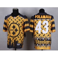 Nike Pittsburgh Steelers #43 Troy Polamalu Gold Men's Stitched NFL Elite Noble Fashion Jersey