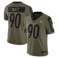 Pittsburgh Pittsburgh Steelers #90 T.J. Watt Olive Nike 2021 Salute To Service Limited Player Jersey
