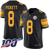 Nike Pittsburgh Steelers #8 Kenny Pickett Black Men's Stitched NFL Limited Rush 100th Season Jersey