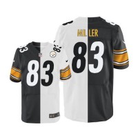 Nike Pittsburgh Steelers #83 Heath Miller White/Black Men's Stitched NFL Elite Split Jersey