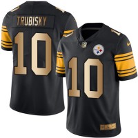 Nike Pittsburgh Steelers #10 Mitchell Trubisky Black Men's Stitched NFL Limited Gold Rush Jersey