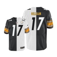 Nike Pittsburgh Steelers #17 Joe Gilliam White/Black Men's Stitched NFL Elite Split Jersey