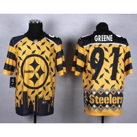 Nike Pittsburgh Steelers #91 Kevin Greene Gold Men's Stitched NFL Elite Noble Fashion Jersey