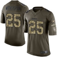 Nike Pittsburgh Steelers #25 Ahkello Witherspoon Green Men's Stitched NFL Limited 2015 Salute to Service Jersey
