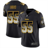 Nike Pittsburgh Steelers #55 Devin Bush Black Men's Stitched NFL Vapor Untouchable Limited Smoke Fashion Jersey