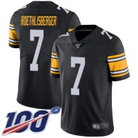 Nike Pittsburgh Steelers #7 Ben Roethlisberger Black Alternate Men's Stitched NFL 100th Season Vapor Limited Jersey
