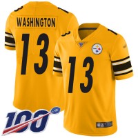 Nike Pittsburgh Steelers #13 James Washington Gold Men's Stitched NFL Limited Inverted Legend 100th Season Jersey