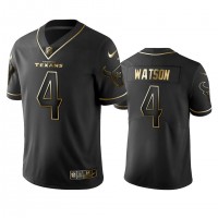 Houston Texans #4 Deshaun Watson Men's Stitched NFL Vapor Untouchable Limited Black Golden Jersey