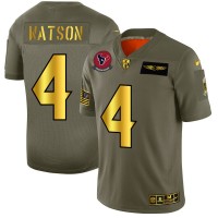 Houston Houston Texans #4 Deshaun Watson NFL Men's Nike Olive Gold 2019 Salute to Service Limited Jersey