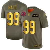 Houston Houston Texans #99 J.J. Watt NFL Men's Nike Olive Gold 2019 Salute to Service Limited Jersey