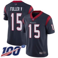 Nike Houston Texans #15 Will Fuller V Navy Blue Team Color Men's Stitched NFL 100th Season Vapor Limited Jersey