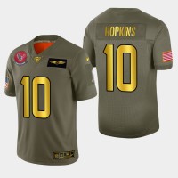 Nike Houston Texans #10 DeAndre Hopkins Men's Olive Gold 2019 Salute to Service NFL 100 Limited Jersey