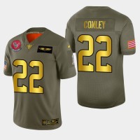Nike Houston Texans #22 Gareon Conley Men's Olive Gold 2019 Salute to Service NFL 100 Limited Jersey