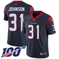 Nike Houston Texans #31 David Johnson Navy Blue Team Color Men's Stitched NFL 100th Season Vapor Untouchable Limited Jersey