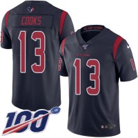 Nike Houston Texans #13 Brandin Cooks Navy Blue Men's Stitched NFL Limited Rush 100th Season Jersey