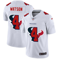 Houston Houston Texans #4 Deshaun Watson White Men's Nike Team Logo Dual Overlap Limited NFL Jersey