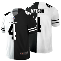 Houston Houston Texans #4 Deshaun Watson Men's Black V White Peace Split Nike Vapor Untouchable Limited NFL Jersey