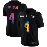 Houston Houston Texans #4 Deshaun Watson Men's Nike Multi-Color Black 2020 NFL Crucial Catch Vapor Untouchable Limited Jersey