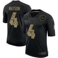 Houston Houston Texans #4 Deshaun Watson Men's Nike 2020 Salute To Service Camo Limited NFL Jersey Black
