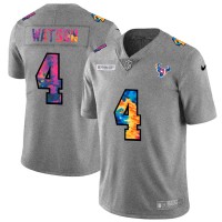 Houston Houston Texans #4 Deshaun Watson Men's Nike Multi-Color 2020 NFL Crucial Catch NFL Jersey Greyheather