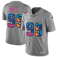 Houston Houston Texans #99 J.J. Watt Men's Nike Multi-Color 2020 NFL Crucial Catch NFL Jersey Greyheather