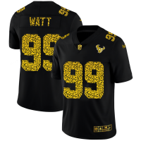 Houston Houston Texans #99 J.J. Watt Men's Nike Leopard Print Fashion Vapor Limited NFL Jersey Black