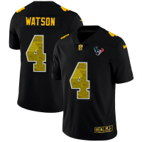 Houston Houston Texans #4 Deshaun Watson Men's Black Nike Golden Sequin Vapor Limited NFL Jersey