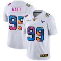 Houston Houston Texans #99 J.J. Watt Men's White Nike Multi-Color 2020 NFL Crucial Catch Limited NFL Jersey