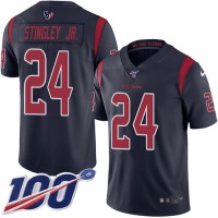 Nike Houston Texans #24 Derek Stingley Jr. Navy Blue Men's Stitched NFL Limited Rush 100th Season Jersey