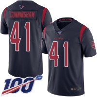 Nike Houston Texans #41 Zach Cunningham Navy Blue Men's Stitched NFL Limited Rush 100th Season Jersey