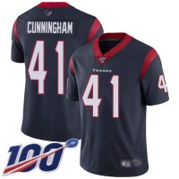 Nike Houston Texans #41 Zach Cunningham Navy Blue Team Color Men's Stitched NFL 100th Season Vapor Limited Jersey