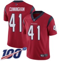 Nike Houston Texans #41 Zach Cunningham Red Alternate Men's Stitched NFL 100th Season Vapor Limited Jersey