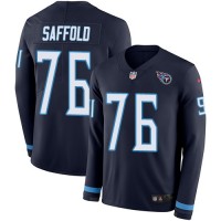 Nike Tennessee Titans  #76 Rodger Saffold Navy Blue Team Color Men's Stitched NFL Limited Therma Long Sleeve Jersey