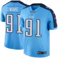 Nike Tennessee Titans #91 Cameron Wake Light Blue Men's Stitched NFL Limited Rush Jersey
