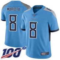 Nike Tennessee Titans #8 Marcus Mariota Light Blue Alternate Men's Stitched NFL 100th Season Vapor Limited Jersey