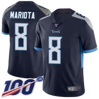 Nike Tennessee Titans #8 Marcus Mariota Navy Blue Team Color Men's Stitched NFL 100th Season Vapor Limited Jersey