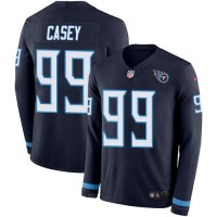 Nike Tennessee Titans #99 Jurrell Casey Navy Blue Team Color Men's Stitched NFL Limited Therma Long Sleeve Jersey