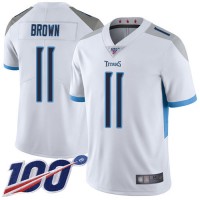 Nike Tennessee Titans #11 A.J. Brown White Men's Stitched NFL 100th Season Vapor Limited Jersey