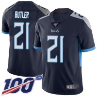 Nike Tennessee Titans #21 Malcolm Butler Navy Blue Team Color Men's Stitched NFL 100th Season Vapor Limited Jersey