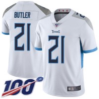 Nike Tennessee Titans #21 Malcolm Butler White Men's Stitched NFL 100th Season Vapor Limited Jersey
