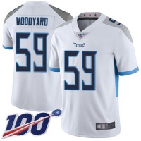 Nike Tennessee Titans #59 Wesley Woodyard White Men's Stitched NFL 100th Season Vapor Limited Jersey