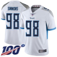Nike Tennessee Titans #98 Jeffery Simmons White Men's Stitched NFL 100th Season Vapor Limited Jersey