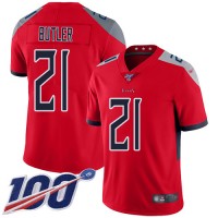 Nike Tennessee Titans #21 Malcolm Butler Red Men's Stitched NFL Limited Inverted Legend 100th Season Jersey